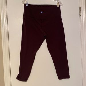 12 - Plum Align Cropped Lululemon Leggings